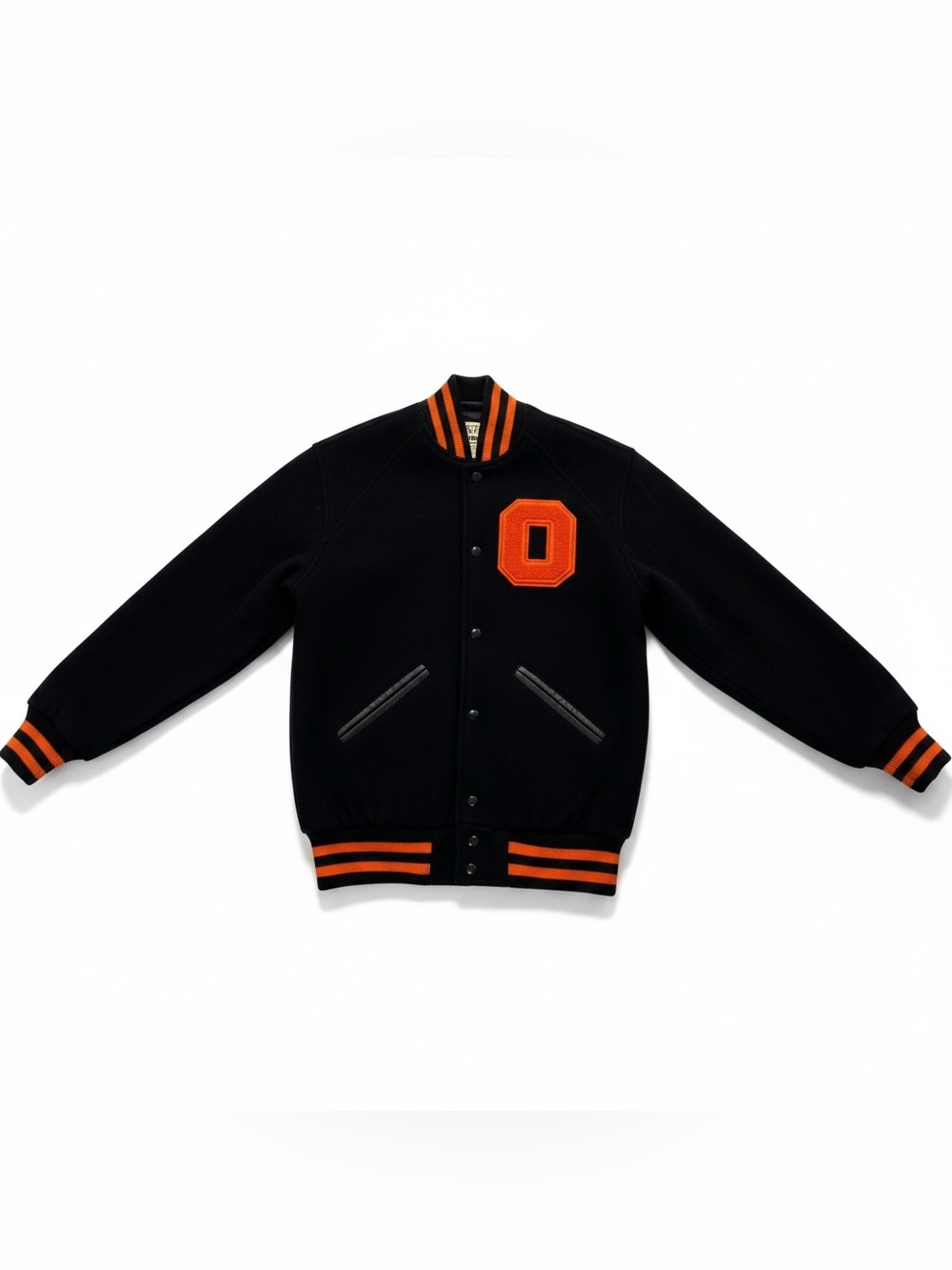 Vintage Maverick Award Co OSU Varsity Jacket Mens XS Black Orange Wool